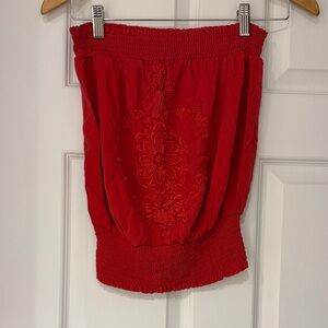 Poetry Scarlet Smocked Top
